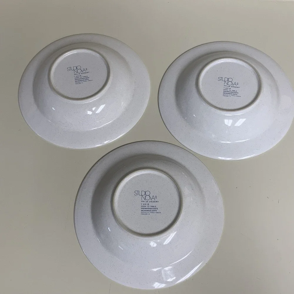 Set of 3 Studio Nova Palm Desert Rimmed Soup Cereal Bowls ~8 1/4